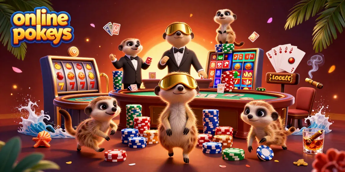 Experience thrilling online pokies with lively 3D meerkats running a dynamic casino operation.