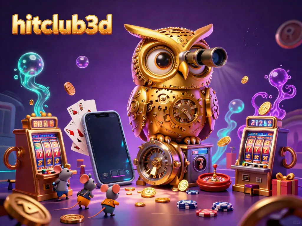 Engage in vibrant gameplay at hitclub3d with golden coins erupting, a colorful slot game, and action-packed casino atmosphere.