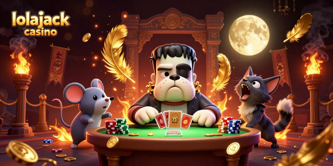 Experience play at lolajack casino with its fantasy-themed characters, engaged in thrilling card games.